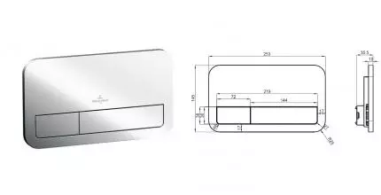 Кнопка смыва «Villeroy & Boch» Viconnect 9224 9061 пластик хром