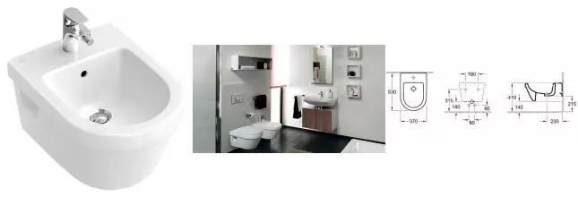 Подвесное биде «Villeroy & Boch» Architectura 5484 00 01 белое