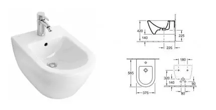 Подвесное биде «Villeroy & Boch» Subway 2.0 5400 00 01 белое