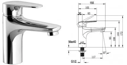 Кран для холодной воды «Villeroy & Boch» O.Novo Start  TVW10500111061 хром