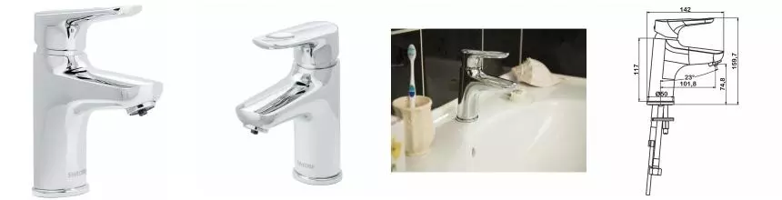 Смеситель для раковины «Swedbe» Venado Plus 1615 хром