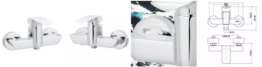 Смеситель для душа «Swedbe» Iris 2220 хром Смеситель для душа «Swedbe» Iris 2220 хром