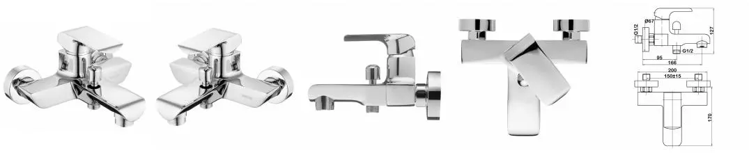Смеситель для ванны «Swedbe» Iris 2230 хром Смеситель для ванны «Swedbe» Iris 2230 хром