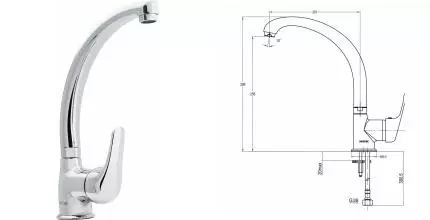 Смеситель для кухонной мойки «Swedbe» Selene 7340 хром