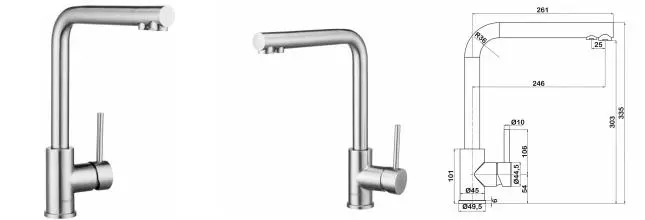 Смеситель для кухни с подключением к фильтру «Swedbe» Selene Plus 8540 матовый хром Смеситель для кухни с подключением к фильтру «Swedbe» Selene Plus 8540 матовый хром
