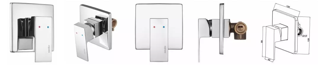 Смеситель для душа «Swedbe» Platta 5516 хром Смеситель для душа «Swedbe» Platta 5516 хром