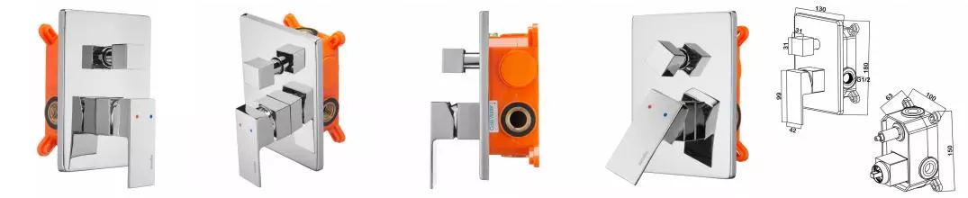 Смеситель для душа «Swedbe» Platta 5519 хром Смеситель для душа «Swedbe» Platta 5519 хром