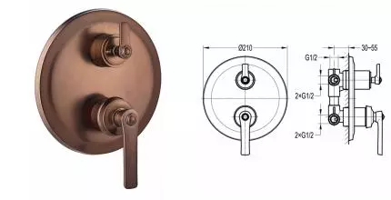 Смеситель для душа «Swedbe» Terracotta Art 2518 тёмная бронза