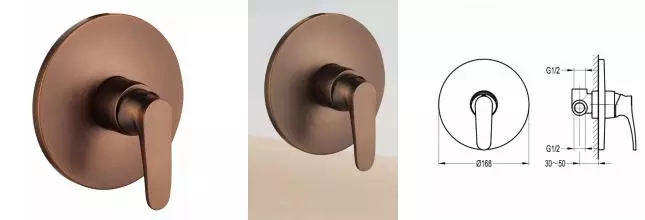 Смеситель для душа «Swedbe» Terracotta 2557 тёмная бронза