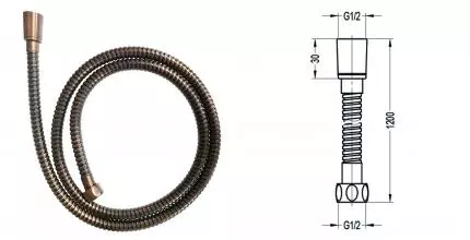 Душевой шланг «Swedbe» Terracotta 2569 120 см тёмная бронза