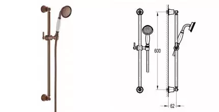 Душевой гарнитур «Swedbe» Terracotta Art 2533 тёмная бронза