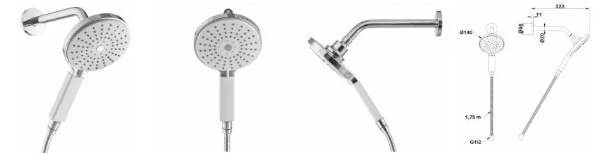 Душевой гарнитур «Swedbe» Calypso 5013 хром