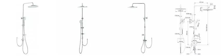 Душевая стойка «Swedbe» Calypso 5101 хром Душевая стойка «Swedbe» Calypso 5101 хром