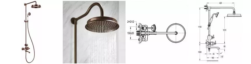 Душевая система «Swedbe» Terracotta Art 2571 тёмная бронза