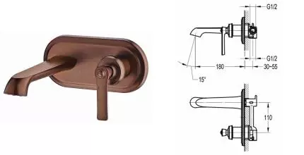 Смеситель для раковины «Swedbe» Terracotta Art 2504 тёмная бронза
