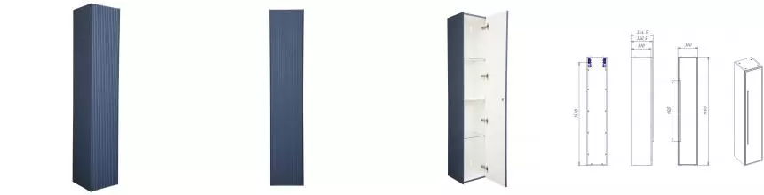 Пенал «La Fenice» Terra 30 подвесной Blu Grigio универсальный Пенал «La Fenice» Terra 30 подвесной Blu Grigio универсальный