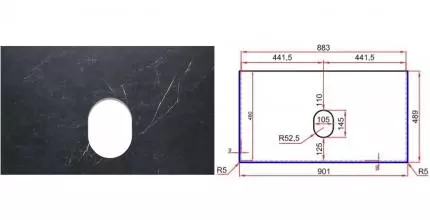 Мебельная столешница «La Fenice» Granite 90 без отверстия под смеситель керамогранит Black Olive Light Lappato Мебельная столешница «La Fenice» Granite 90 без отверстия под смеситель керамогранит Black Olive Light Lappato