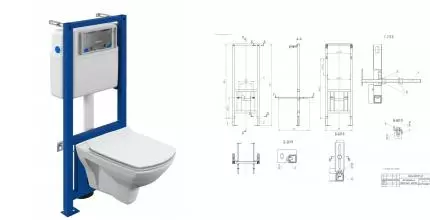 Комплект инсталляция с унитазом «Cersanit» Carina Xl Co Dpl Eo slim/Link Pro  безободковый белый