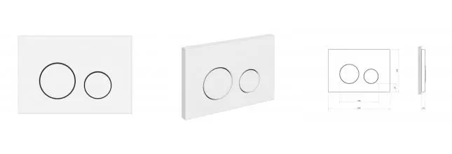 Кнопка смыва «Cersanit» Twins 63526 белая матовая Кнопка смыва «Cersanit» Twins 63526 белая матовая