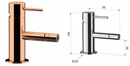 Смеситель для биде «Remer» X-Style X21RL полированная медь