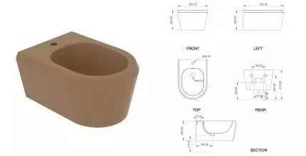 Подвесное биде «GSG» Cruise CRBISO017 каштановый/матовый Подвесное биде «GSG» Cruise CRBISO017 каштановый/матовый