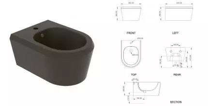 Подвесное биде «GSG» Cruise CRBISO018 кофейный/матовый Подвесное биде «GSG» Cruise CRBISO018 кофейный/матовый