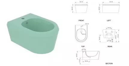 Подвесное биде «GSG» Cruise CRBISO024 морская волна/глянцевый Подвесное биде «GSG» Cruise CRBISO024 морская волна/глянцевый