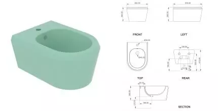 Подвесное биде «GSG» Cruise CRBISO025 морская волна/матовый Подвесное биде «GSG» Cruise CRBISO025 морская волна/матовый