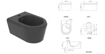 Подвесное биде «GSG» Cruise CRBISO021 пепел/матовый Подвесное биде «GSG» Cruise CRBISO021 пепел/матовый