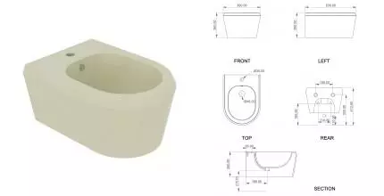 Подвесное биде «GSG» Cruise CRBISO013 пергамон/глянец без крышки Подвесное биде «GSG» Cruise CRBISO013 пергамон/глянец без крышки
