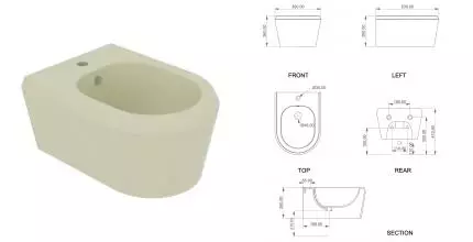 Подвесное биде «GSG» Cruise CRBISO015 пергамон/матовый Подвесное биде «GSG» Cruise CRBISO015 пергамон/матовый