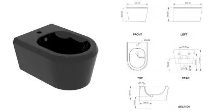 Подвесное биде «GSG» Cruise CRBISO002 чёрный глянец Подвесное биде «GSG» Cruise CRBISO002 чёрный глянец