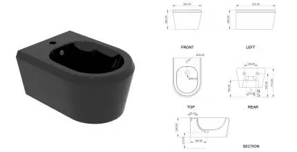 Подвесное биде «GSG» Cruise CRBISO003 чёрный матовый Подвесное биде «GSG» Cruise CRBISO003 чёрный матовый