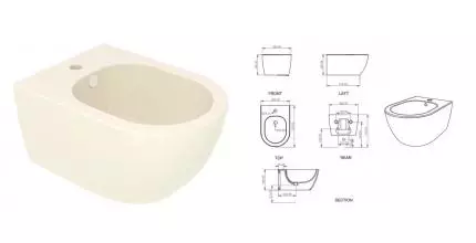 Подвесное биде «GSG» Like LKBISO013 пергамон/глянец Подвесное биде «GSG» Like LKBISO013 пергамон/глянец