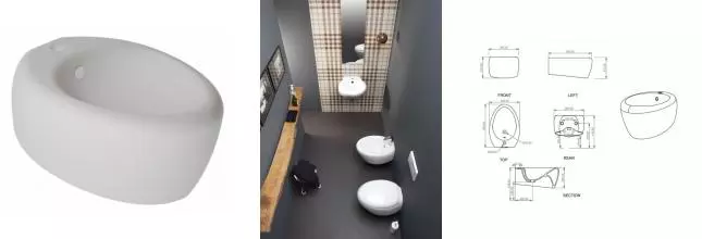 Подвесное биде «GSG» Touch TOBISO001 белое матовое Подвесное биде «GSG» Touch TOBISO001 белое матовое