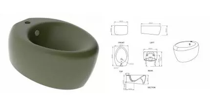 Подвесное биде «GSG» Touch TOBISO026 оливковый/матовый Подвесное биде «GSG» Touch TOBISO026 оливковый/матовый