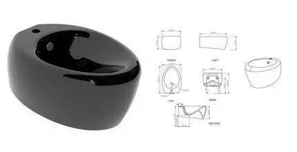 Подвесное биде «GSG» Touch TOBISO002 чёрный/глянец Подвесное биде «GSG» Touch TOBISO002 чёрный/глянец