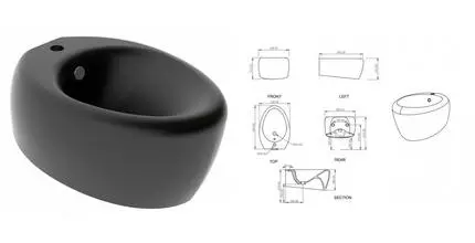 Подвесное биде «GSG» Touch TOBISO003 чёрный/матовый Подвесное биде «GSG» Touch TOBISO003 чёрный/матовый