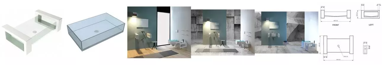 Раковина «GSG» Glass 80/49 GLLAME80000 стеклянная