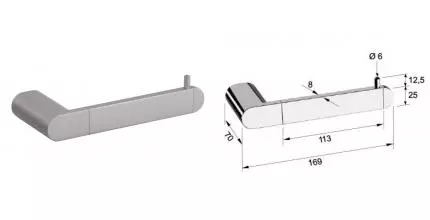 Держатель для туалетной бумаги «Remer» Lounge LN61NPO на стену брашированный никель