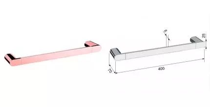 Полотенцедержатель «Remer» Lounge LN40RL на стену полированная медь