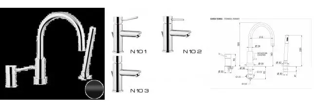Смеситель на борт ванны «Remer» Minimal N072NO чёрный матовый Смеситель на борт ванны «Remer» Minimal N072NO чёрный матовый