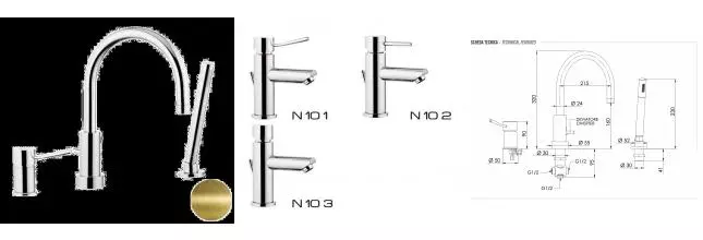 Смеситель на борт ванны «Remer» Minimal N072VO бронза