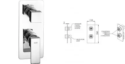 Внешняя часть смесителя «Remer» Absolute AU92KB хром