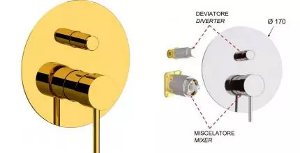 Внешняя часть смесителя «Remer» X-Style X09KBDO золото