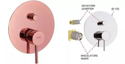 Внешняя часть смесителя «Remer» X-Style X09KBRL медь