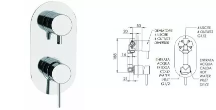 Смеситель для душа «Remer» X-Style X94 хром
