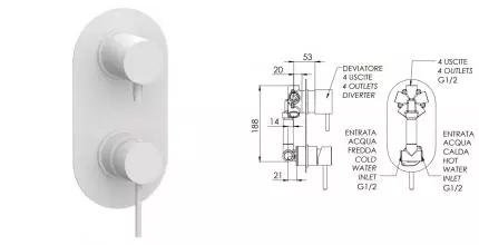Смеситель для душа «Remer» X-Style X94BO белый матовый