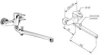 Смеситель для ванны «Remer» Winner W46 хром