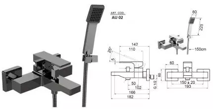 Смеситель для ванны «Remer» Absolute AU02NP никель Смеситель для ванны «Remer» Absolute AU02NP никель